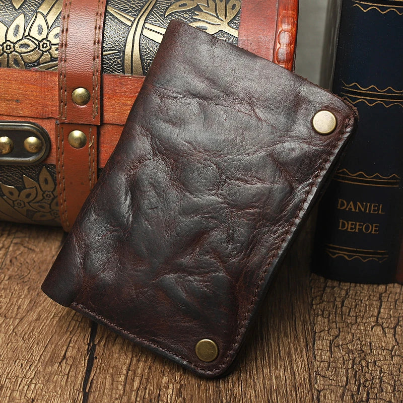 Classically Crafted Premium Leather Wallet in Dark Coffee Colour with Pleated Design