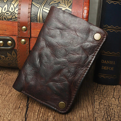 Classically Crafted Premium Leather Wallet in Dark Coffee Colour with Pleated Design