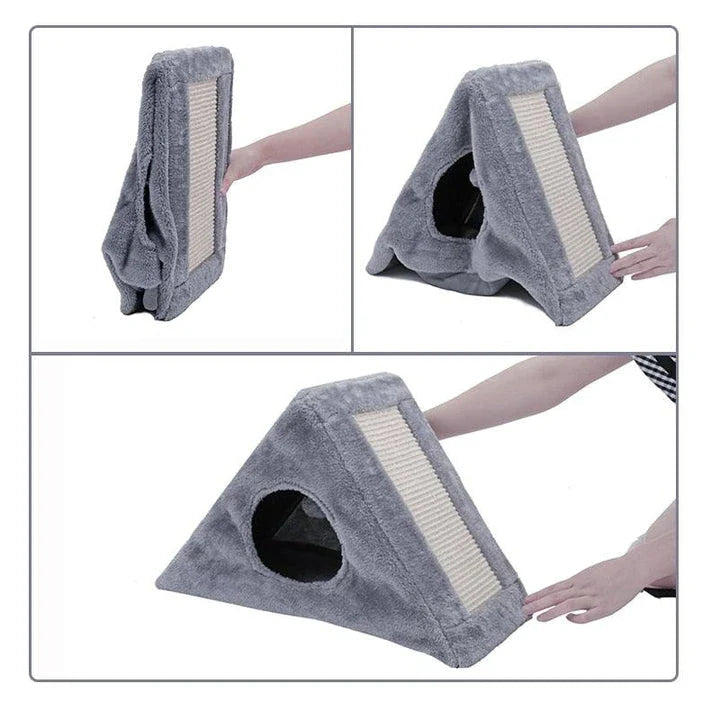 Premium Feline Scratching Post - Stylish and durable cat toy with wooden base and soft rope covering
