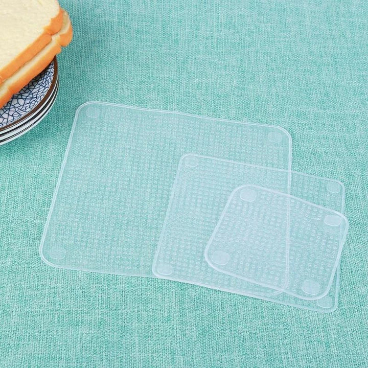 Premium silicone food wraps in various sizes, reusable and eco-friendly for fresh food storage