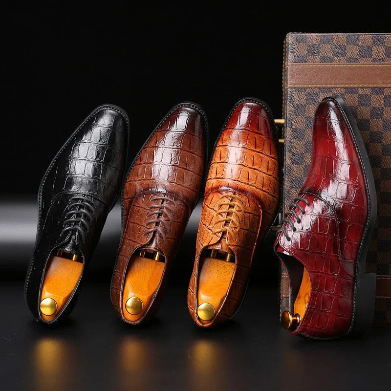 Premium British-made casual leather shoes in various colours, designed for plus-size men