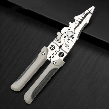 Adjustable Wire Stripper, Crimper and Cable Cutter Pliers made of high-carbon steel for durable and precise electrical wiring tasks