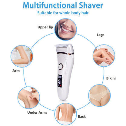 Precision Electric Lady Shaver with hypoallergenic stainless steel blades and floating foil technology for effortless, irritation-free hair removal