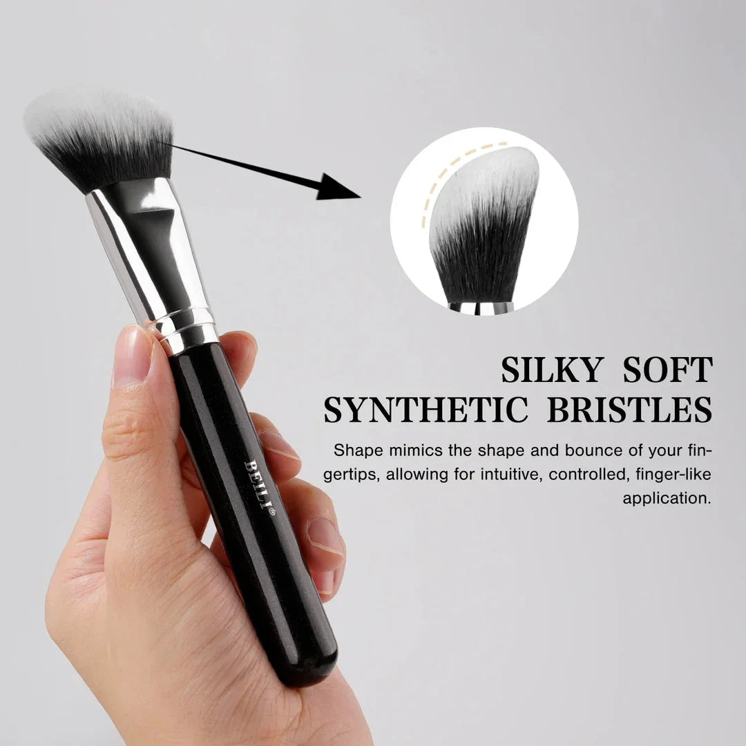 Professional Bevel Foundation Brush for seamless makeup application with a bevel design and soft, synthetic bristles