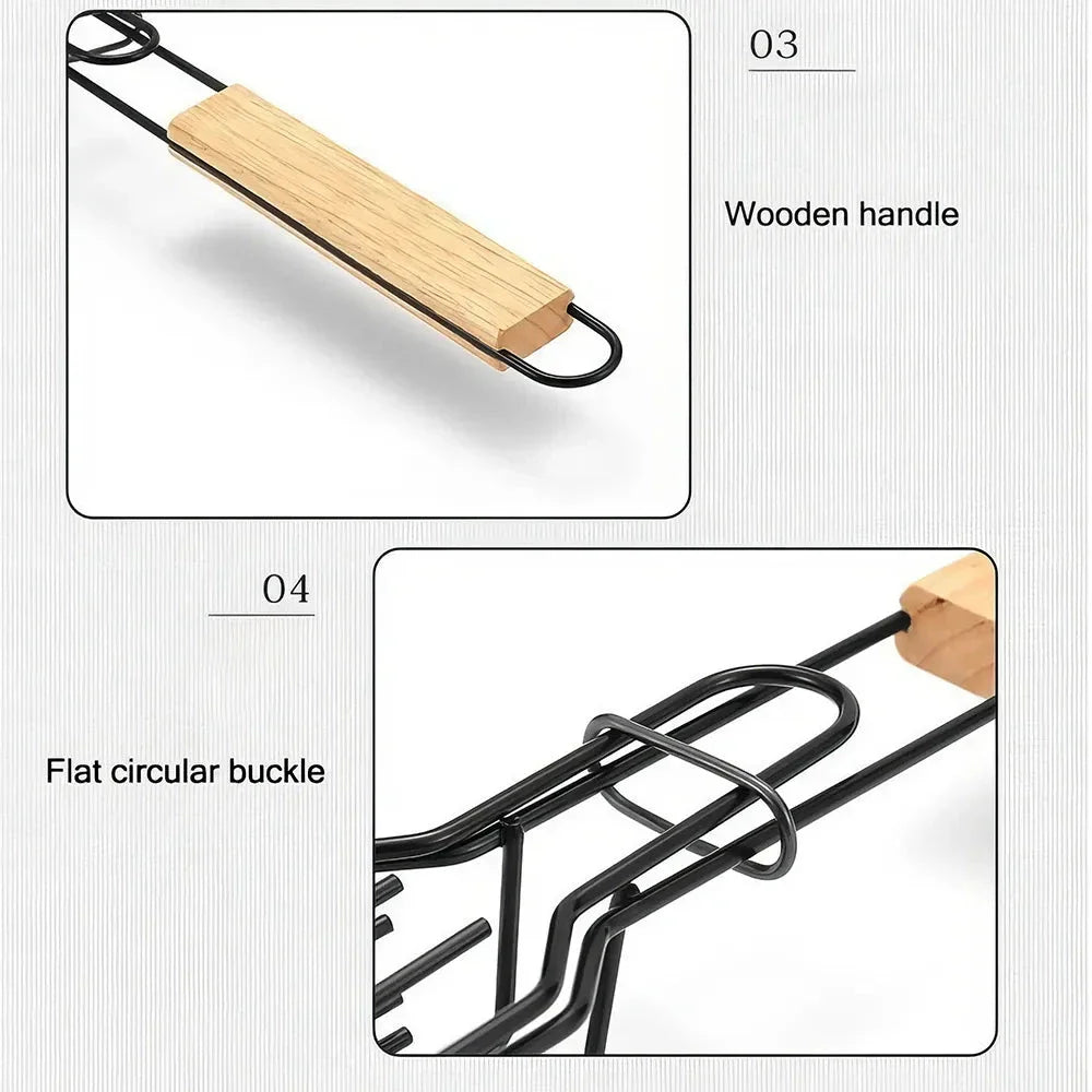 Premium Outdoor Barbecue Tool with Wooden Handle for Perfectly Grilled Meats, Vegetables, and Seafood