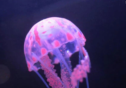 Premium glow-in-the-dark silicone jellyfish ornament with lifelike tentacle movements for aquarium or home décor