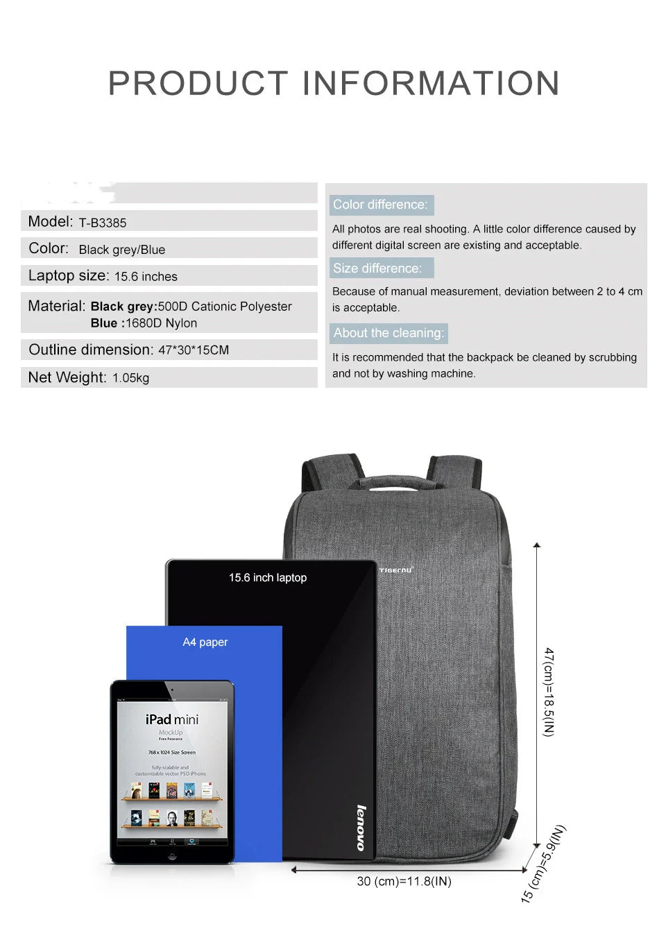 Premium high-capacity USB backpack with 15.6-inch laptop compartment, USB charging port, and durable water-resistant construction