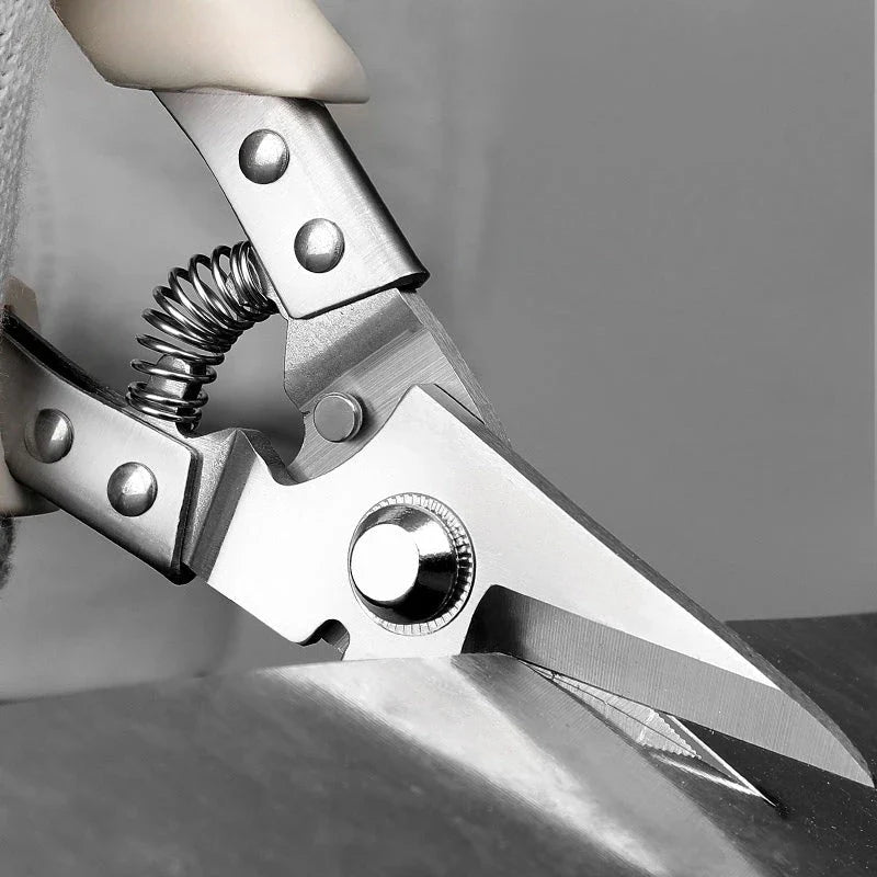 Premium Multi-Directional Metal Sheet Cutting Scissors with stainless steel blades and ergonomic rubber handle