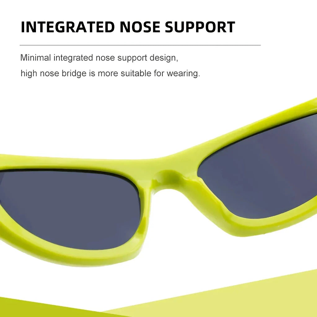 Pair of premium polarized cat eye sports sunglasses with blue-gray frames and lenses