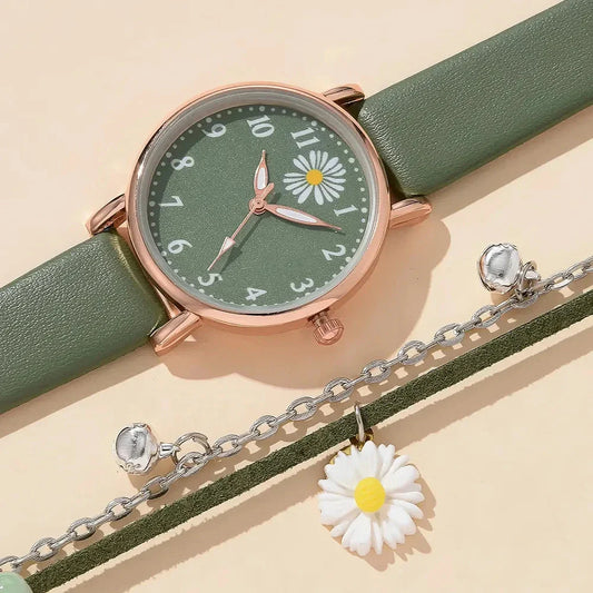 Elegant leather quartz dress watch for women featuring a sophisticated design, alloy case, and secure buckle clasp