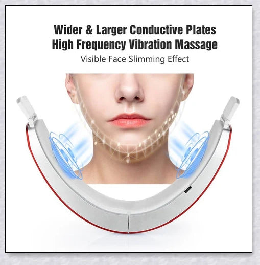 V-Line Face Slimming & Lifting Massager with LED light therapy, EMS massage, and infrared heating for skin tightening and double chin reduction