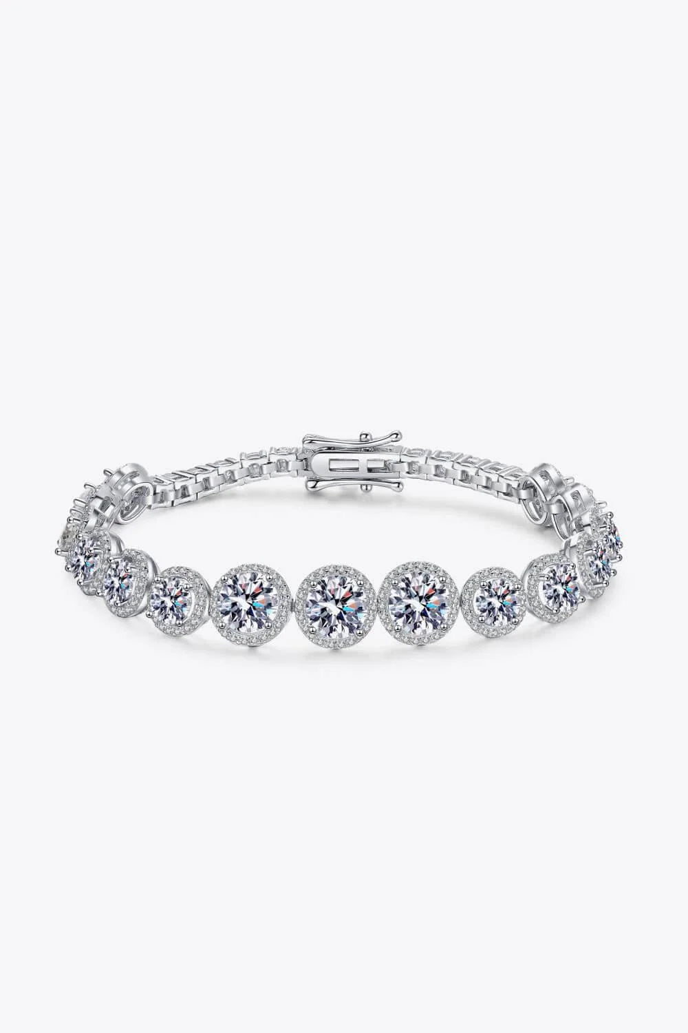 Stunning 10.4-carat moissanite bracelet in hallmark 925 sterling silver with a sleek, minimalist design