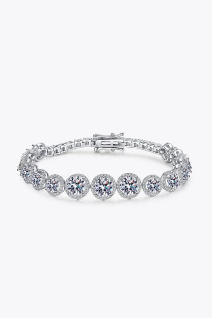 Stunning 10.4-carat moissanite bracelet in hallmark 925 sterling silver with a sleek, minimalist design