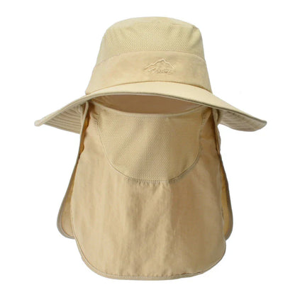 Summer QuickDry UV Protection Fisherman Cap with Face and Neck Cover for Outdoor Adventures