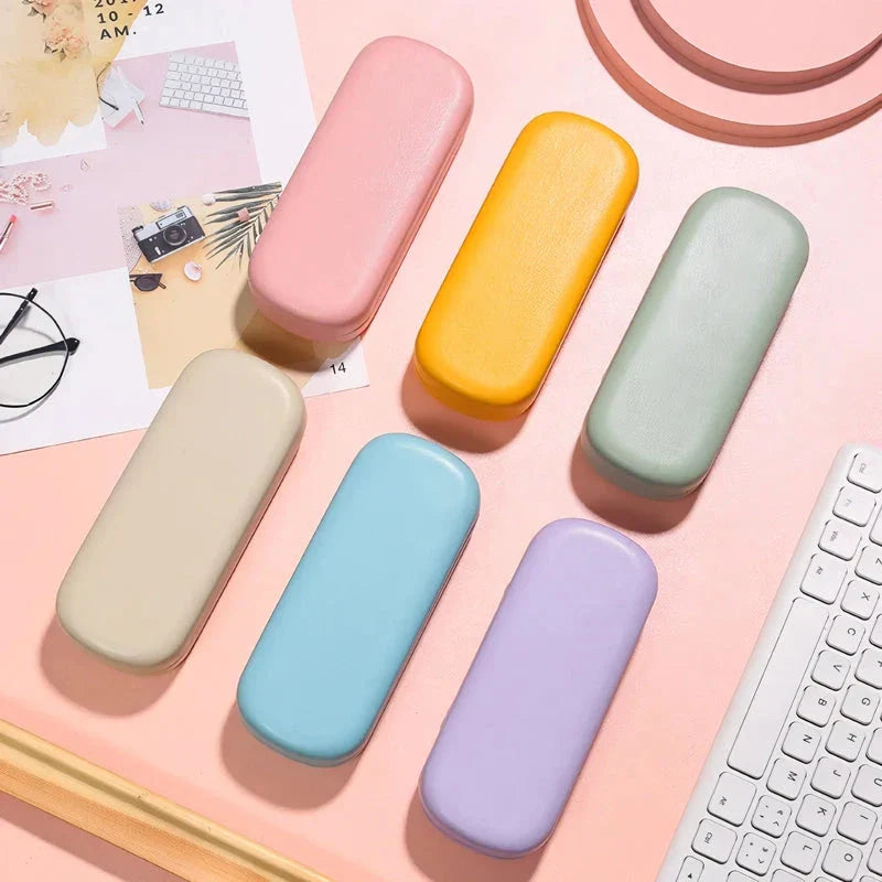 Candy-coloured PU sunglasses case with a soft, plush interior to protect your eyewear in style