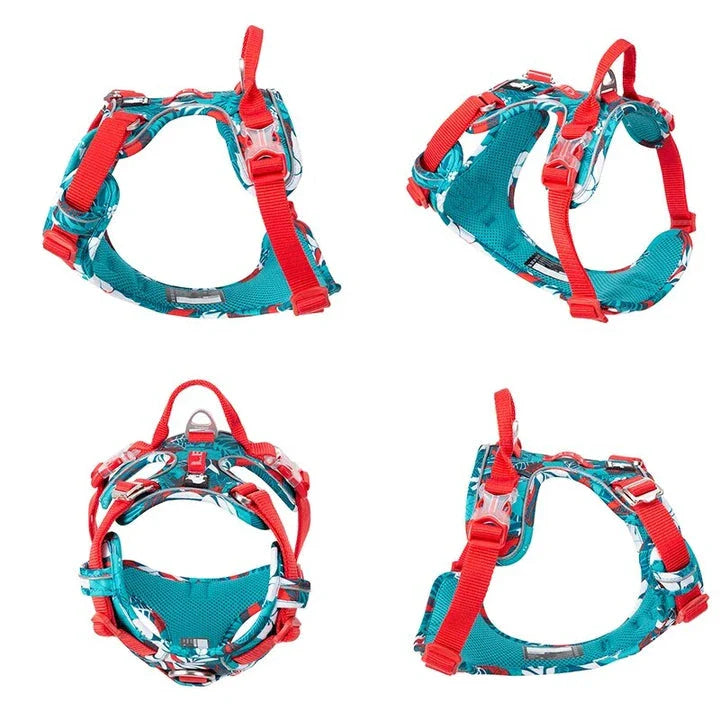 Premium explosion-proof reflective camouflage dog harness with aviation aluminium buckle for enhanced safety and visibility