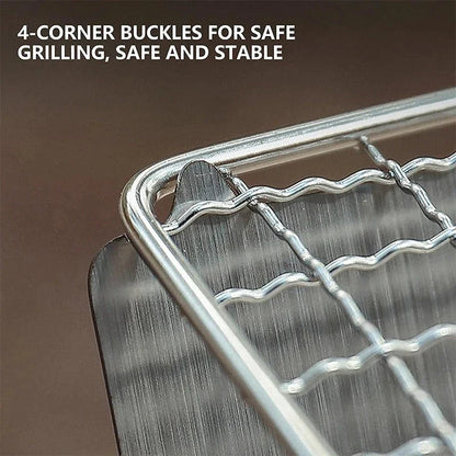 Premium stainless steel portable folding BBQ grill for outdoor adventures, camping, and backyard cooking