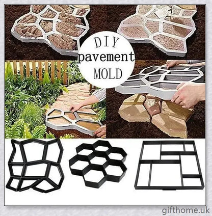 Durable, reusable DIY paving mould for creating custom garden paths, patios, and walkways in a variety of patterns