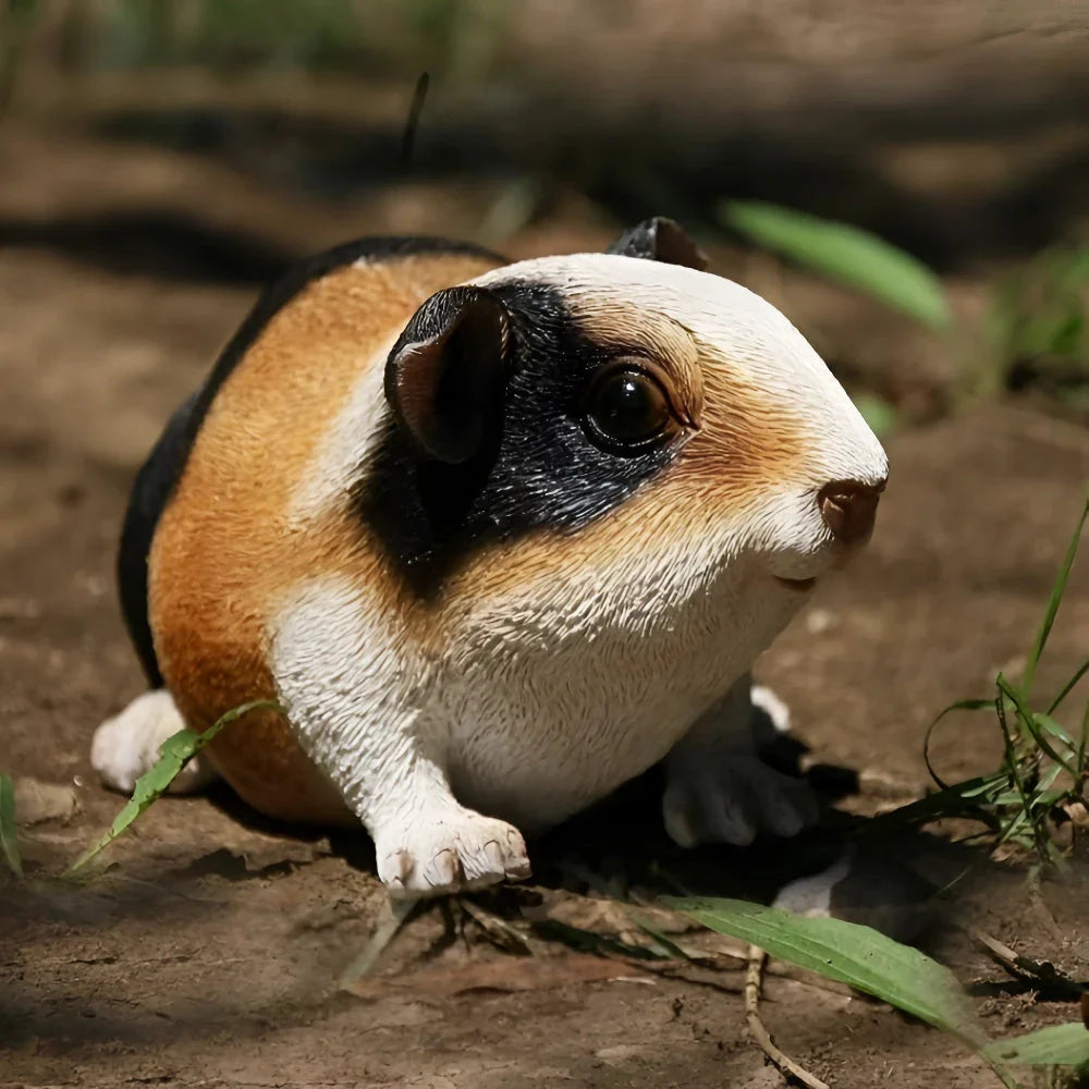 Charming guinea pig resin statue with detailed design and lifelike appearance, suitable for indoor or outdoor display