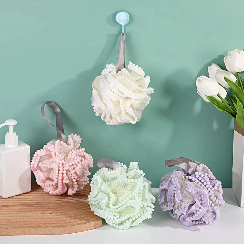 Elegant Flower Lace Bath Sponge Ball - Luxurious Exfoliating Sponge for Radiant Skin