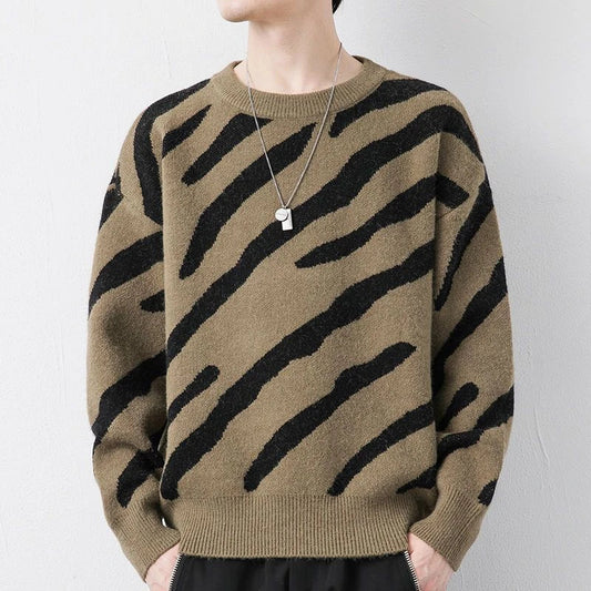 Premium velvet jumper in sand brown colour, featuring a relaxed, cosy fit and luxurious, insulating design for comfortable winter wear.