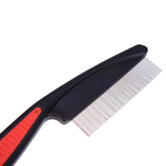 Premium pet flea and lice removal comb with durable stainless steel and plastic construction, designed for effective and comfortable grooming