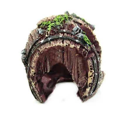 Elegant Artificial Barrel Ornament for Fish Tank, Adds Rustic Charm and Enrichment to Aquarium Decor