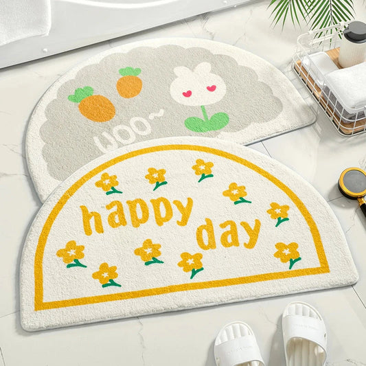 Elegant floral doormat with a charming flower design, providing a warm and welcoming entrance to your home