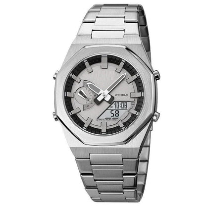 Premium multifunctional sports watch with sleek design, waterproof construction, and practical features like dual time, date, and alarm clock