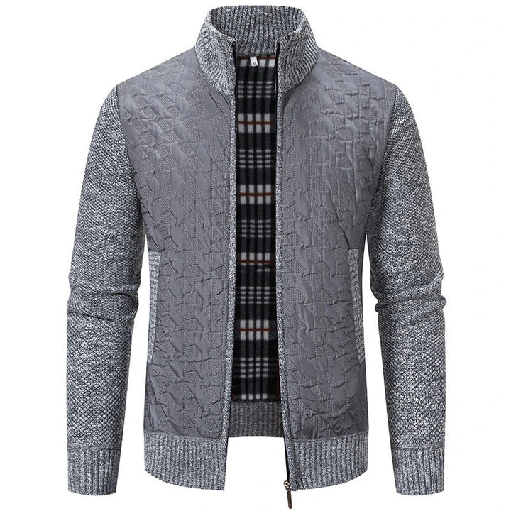 Premium slim-fit jacket with stand collar in a range of classic colours, made from high-quality chenille fabric for exceptional warmth and comfort.