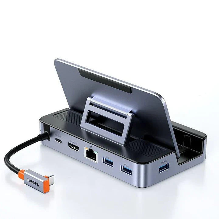 Premium 6-Port Type-C Docking Station with HDMI 4K@60Hz, USB 3.0, Gigabit Ethernet, and 100W Charging
