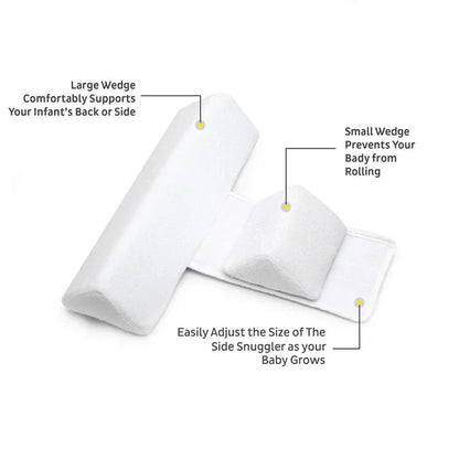 Soft, breathable cotton newborn baby sleeping pillow with adjustable fit and triangular anti-roll design for a comfortable, secure sleeping experience