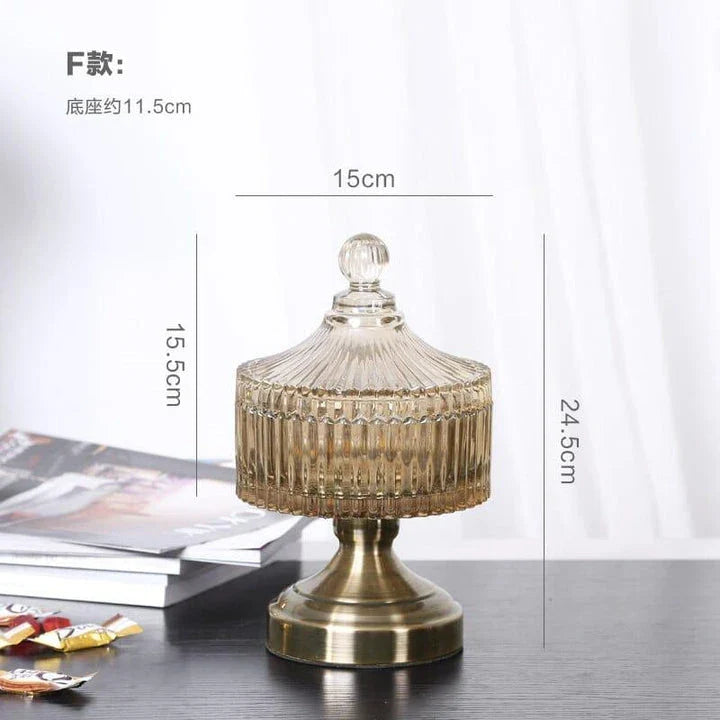 Elegant Nordic crystal glass storage pot with a minimalist design, perfect for storing pantry items and displaying as a decorative centrepiece.
