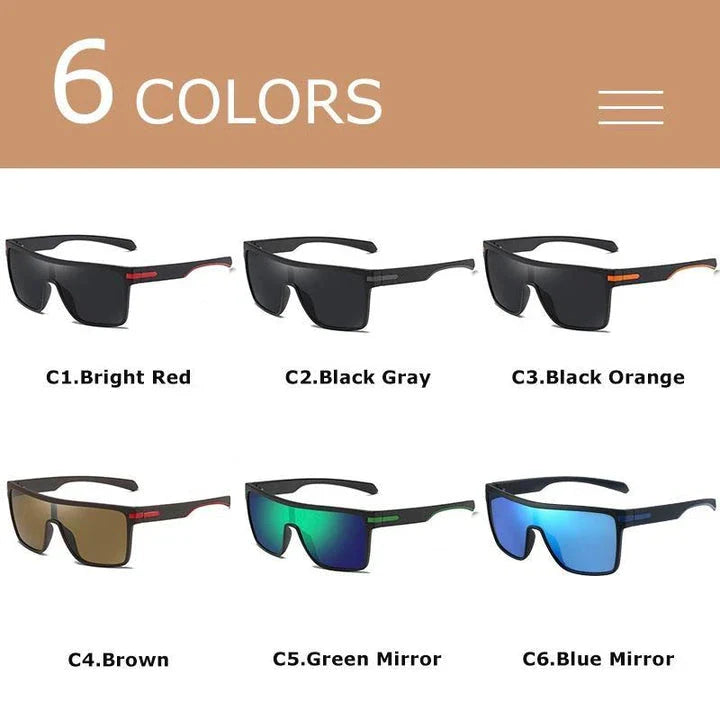 Sophisticated polarized square sunglasses with a modern and stylish design, offering enhanced visual clarity and UV protection.