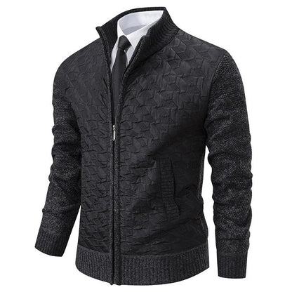 Premium slim-fit jacket with stand collar in a range of classic colours, made from high-quality chenille fabric for exceptional warmth and comfort.