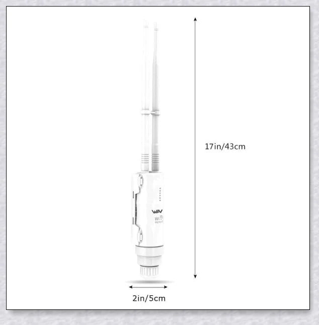 Rugged outdoor Wi-Fi extender with weatherproof housing and omnidirectional antennas for reliable wireless connectivity