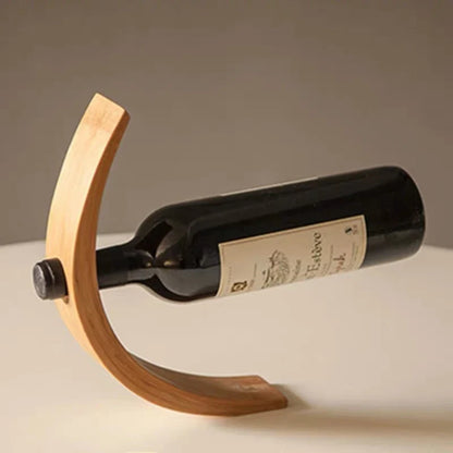 Elegant British-made solid wood wine rack with polished finish, showcasing wine bottles in a modern home setting