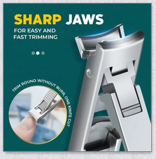 Fold-Away Double-Ended Nail Clipper - Premium British Manicure Set with Stainless Steel Blades and Ergonomic Grip