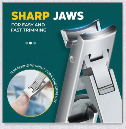 Fold-Away Double-Ended Nail Clipper - Premium British Manicure Set with Stainless Steel Blades and Ergonomic Grip