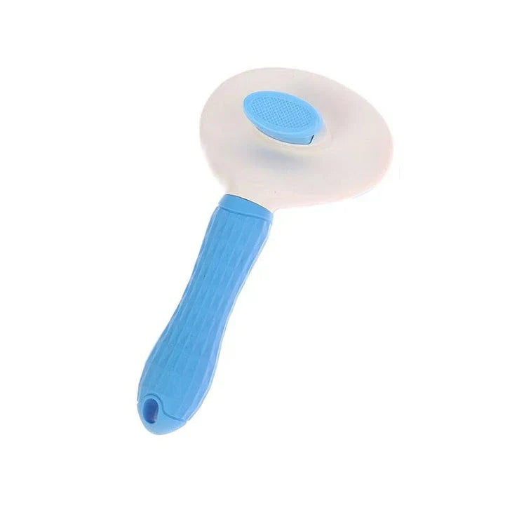 Premium Pet Grooming Comb made of durable stainless steel and ABS, with self-cleaning mechanism and gentle, massage-like effect for cats and dogs
