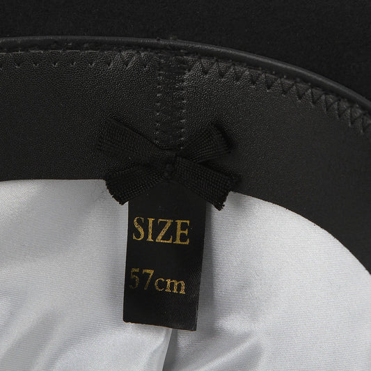 Timeless British Wool Bowler Hat with Delicate Feather Trim - Sophisticated and Elegant Headwear