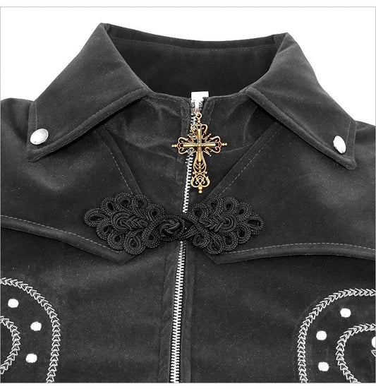 Premium Gothic Halloween Coat with Stand Collar - A Stylish and Durable Jacket for Men