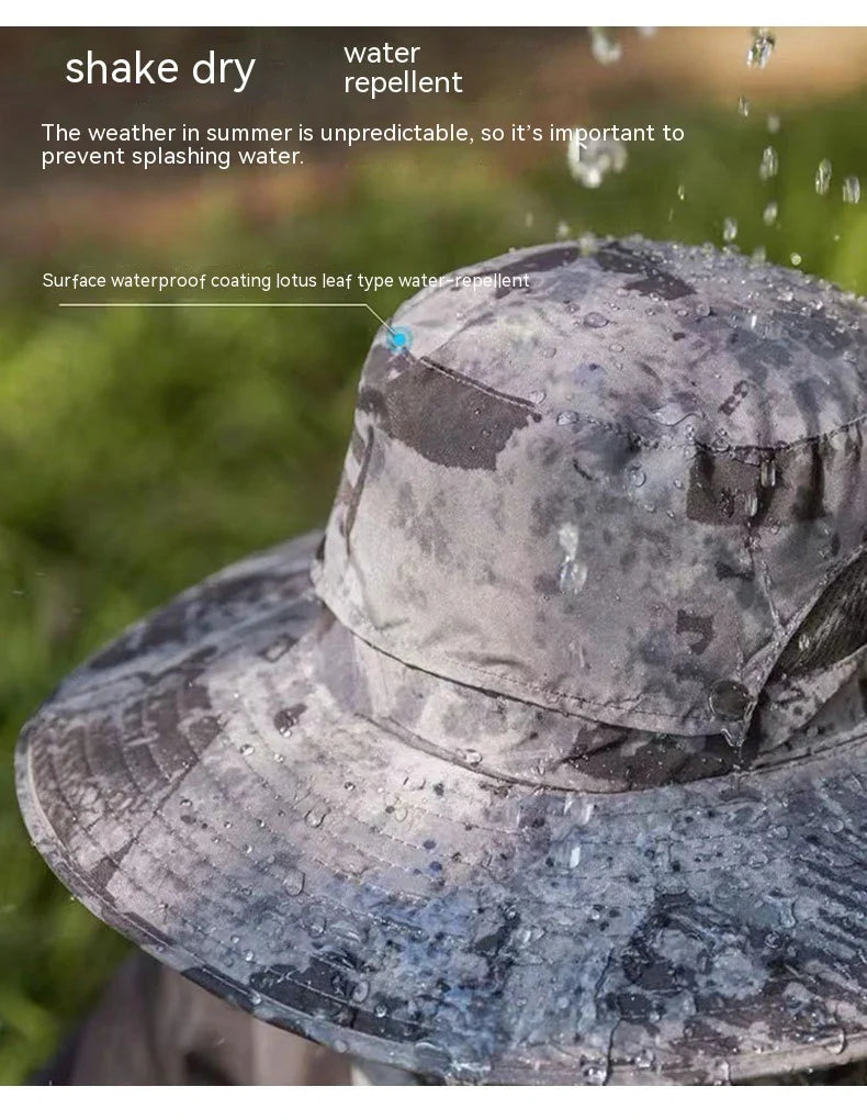 Versatile outdoor sun hat made of premium nylon fabric, providing sun protection and breathability for hiking, climbing, and fishing activities