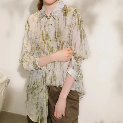 Elegant floral print ramie blouse for professional women in the UK