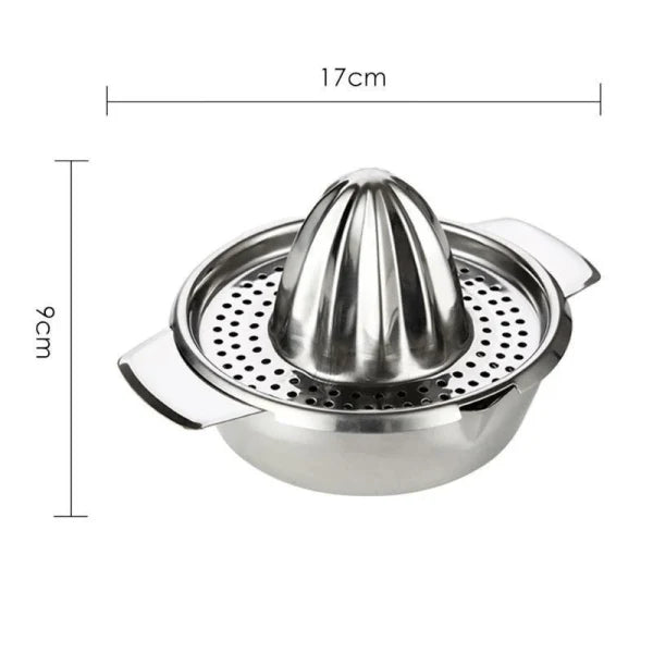 Premium stainless steel lemon juicer with sleek, elegant design for efficient citrus juice extraction