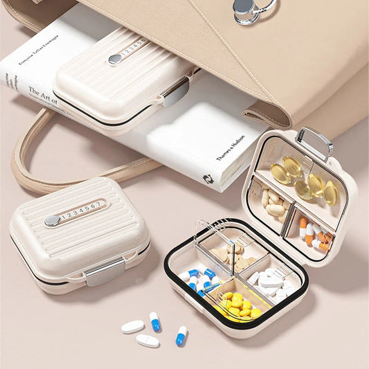 Premium waterproof weekly pill organiser with seven secure compartments for organised medication management
