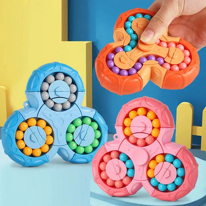 Colourful rotating puzzle cube designed to boost IQ, enhance concentration, and provide stress relief for children and adults.