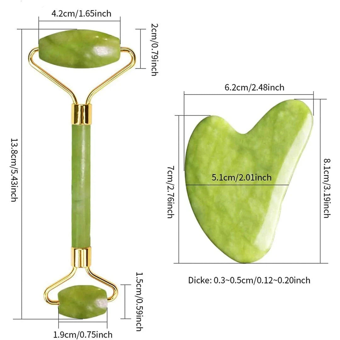 Luxurious Jade Roller and Guasha Set for Soothing Facial Massage and Skin Rejuvenation