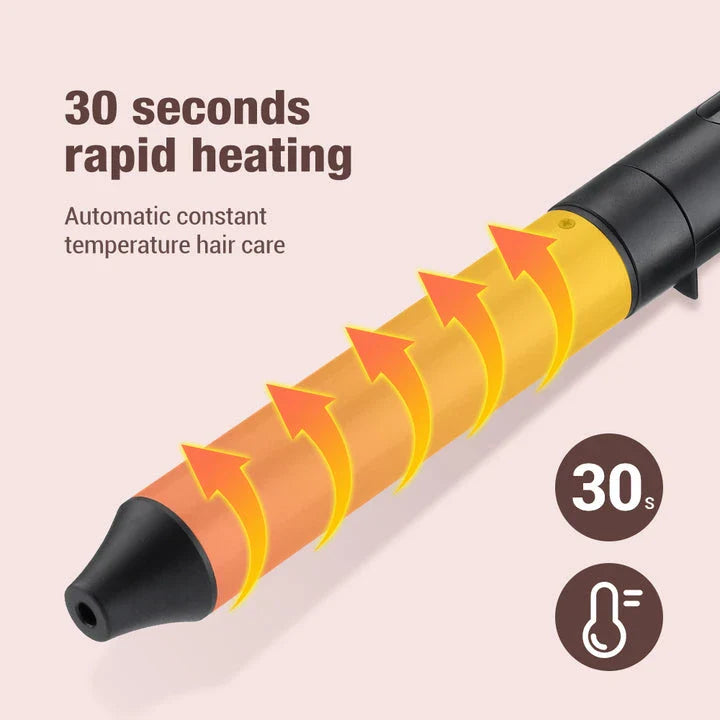 Premium 6-in-1 Fast Heating Hair Waver Iron with Automatic Temperature Control for Salon-Quality Curls at Home