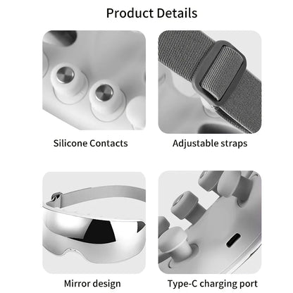 Premium electric eye massager with hot compress and Bluetooth music for relaxation and rejuvenation